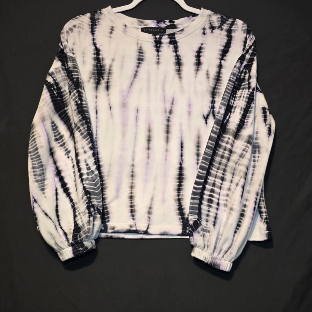 Sanctuary Deep Purple and White Boxy Long Sleeve Sweatshirt